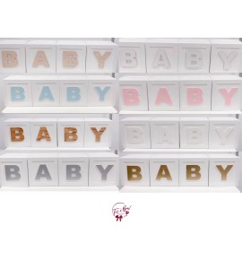 BABY Blocks in White (choose amongst 8 colored letters)