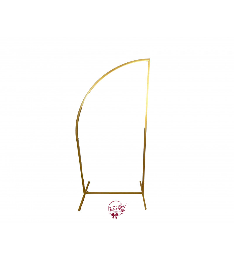 Gold Half Left Metal Arch Backdrop (5.25ft Tall)