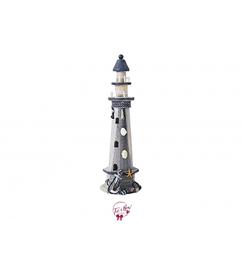 Lighthouse: White and Navy Blue Lighthouse 