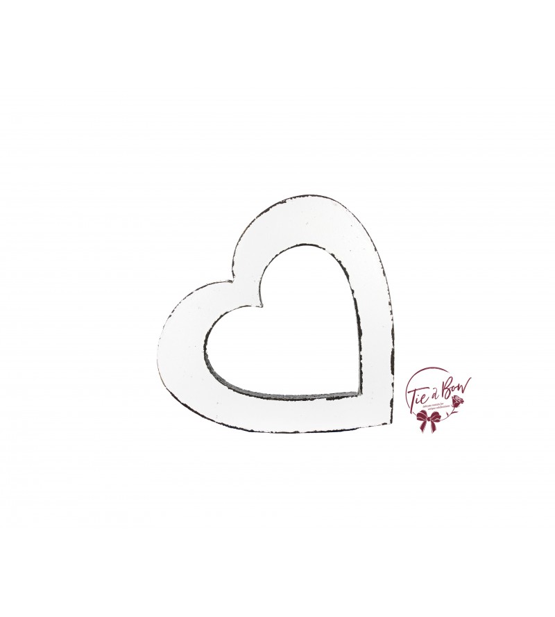 Heart: Distressed White Heart Keyhole Silhouette 