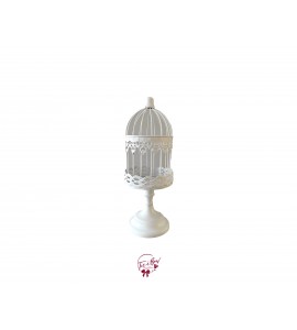 Bird Cage Footed in White 