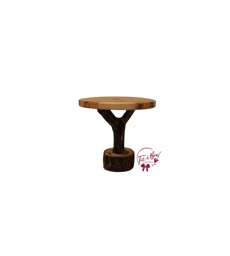 Wood: Tree Trunk Cake Stand: 10in W x 9in H