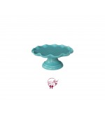 Blue: Teal Blue Ruffled Edge Cake Stand: 6.25in W x 3in H