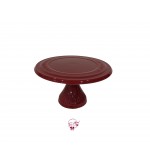 Maroon Silva Cake Stand (Large): 12in W x 6in H