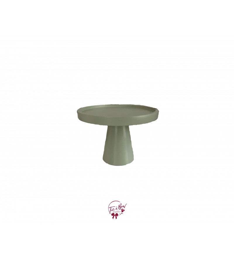 Green: Sage Green Deco Cake Stand (Short): 6.5in W x 5in H (Medium) 