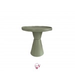 Green: Sage Green Deco Hourglass Cake Stand: 8in W x 9.5in H 
