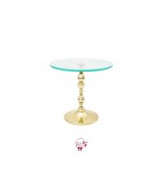 Gold Provence Cake Stand With Glass Plate (Medium): 12in W x 8in H