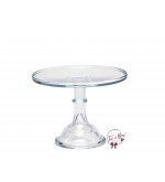 Clear Clean Cake Stand: 10in W x 8in H