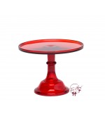 Red Clean Cake Stand: 10in W x 8in H