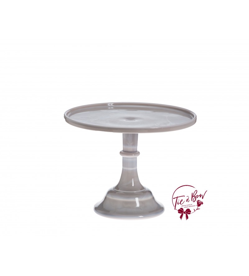 Gray: Marble Gray Clean Cake Stand: 10in W x 8in H 