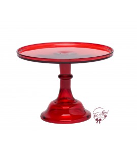 Red Clean Cake Stand: 12in W x 9in H