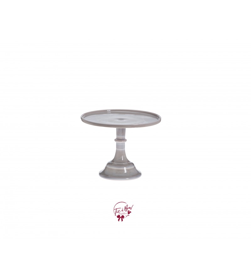 Gray: Marble Gray Clean Cake Stand: 6in W x 5.5in H