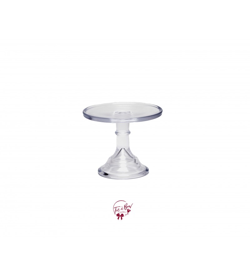 Clear Clean Cake Stand: 6in W x 5.5in H