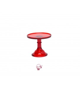 Red Clean Cake Stand: 6in W x 5.5in H