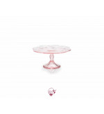 Pink: Rose Pink Glass Cake Stand: 8.5in W x 4.5in H