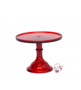 Red Clean Cake Stand: 9in W x 7in H