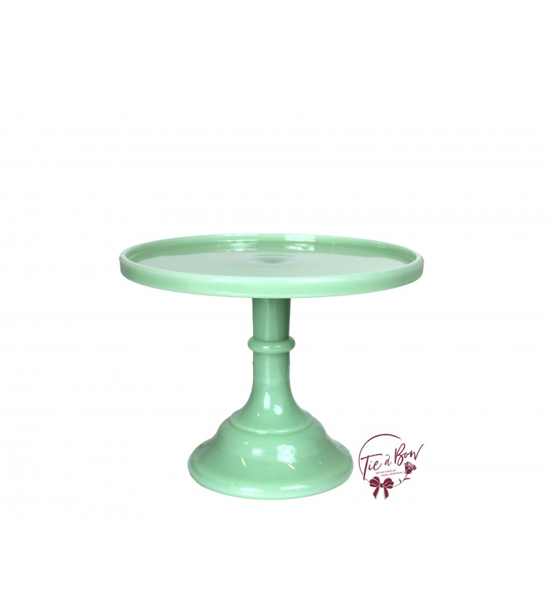 Green: Mint Green Clean Cake Stand: 9in W x 7in H
