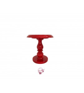 Red Provence Lacquered Cake Stand: 7in W x 8.5in H