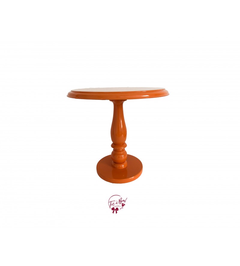 Orange Lacquered  Cake Stand: 11.75in Wide x 11.5in Tall 