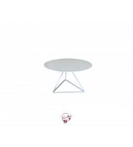 White Metal Cake Stand With Triangle Base: W12in , H7.5in