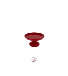 Red Ruffled Edge Cake Stand (Small): 8in W x 4.25in H
