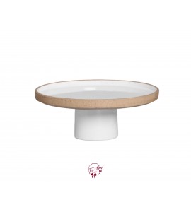 White Pottery Modern Silva Cake Stand (Large): 10.5in W x 5.5in H