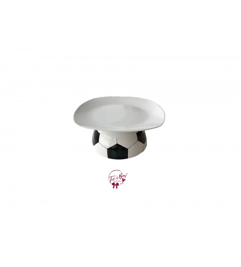 Soccer Ball Cake Stand: 7.5in W x 3.5in H