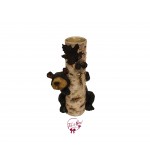 Candle Holder: Faux Birch Wood With Bear - Large Candle Holder 