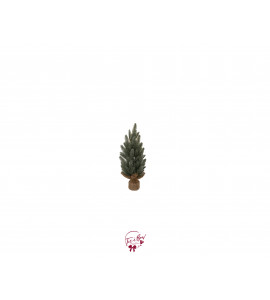 Small Snowy Pine Tree with Burlap Cloth