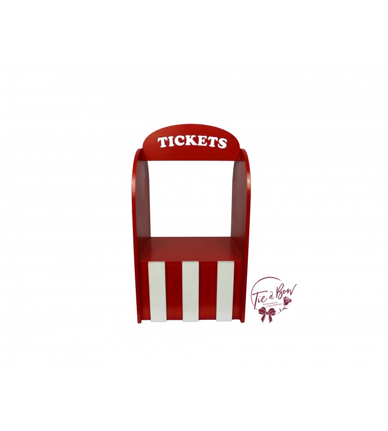 Red and White Tickets Stand 