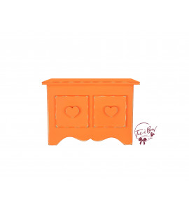 Mini Dresser With Heart Shaped Handles in Neon Orange