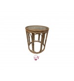 Accent Table: Bamboo Table with Glass Top (Medium)