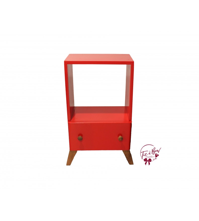 Accent Table: Red Shelf Accent Table