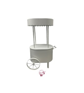 White Modern Candy Cart with 2 Option Roofing 