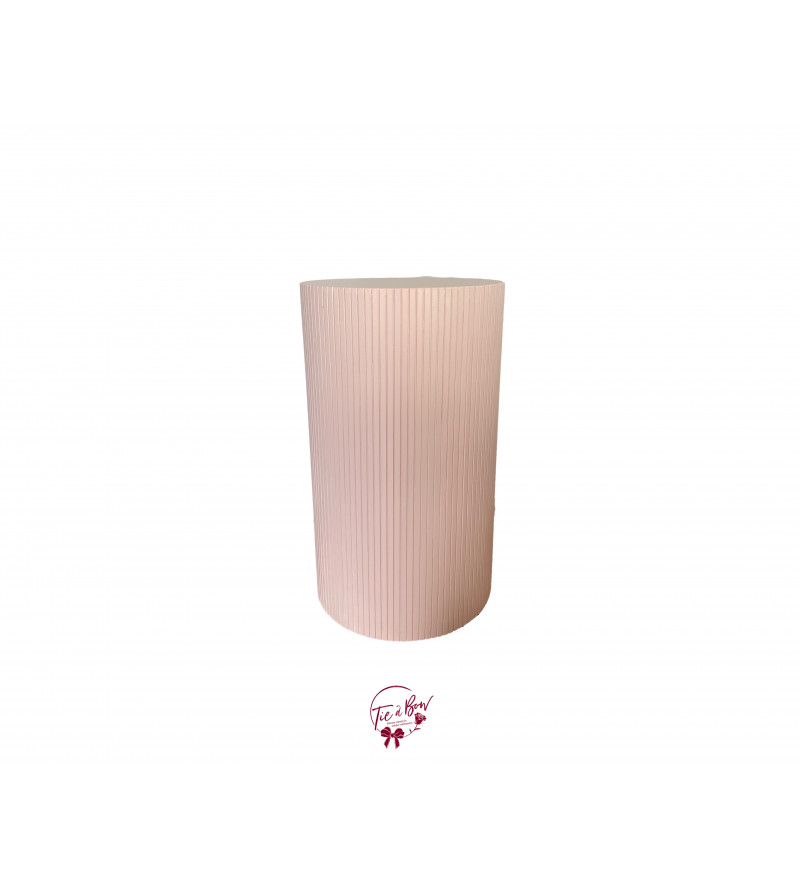 Pedestal: Blush Pink Fluted Round Pedestal (17x29)