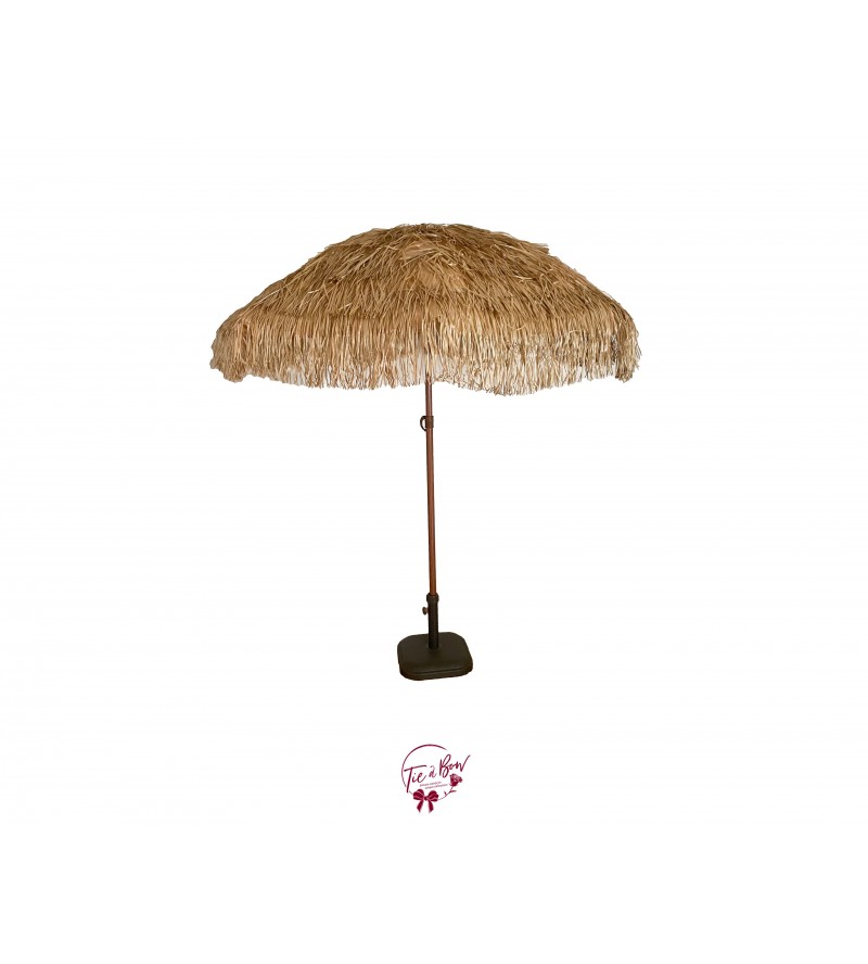 Umbrella: 6.5ft Tiki Style Umbrella with Stand