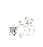 Tricycle: White Distressed Tricycle Planter 