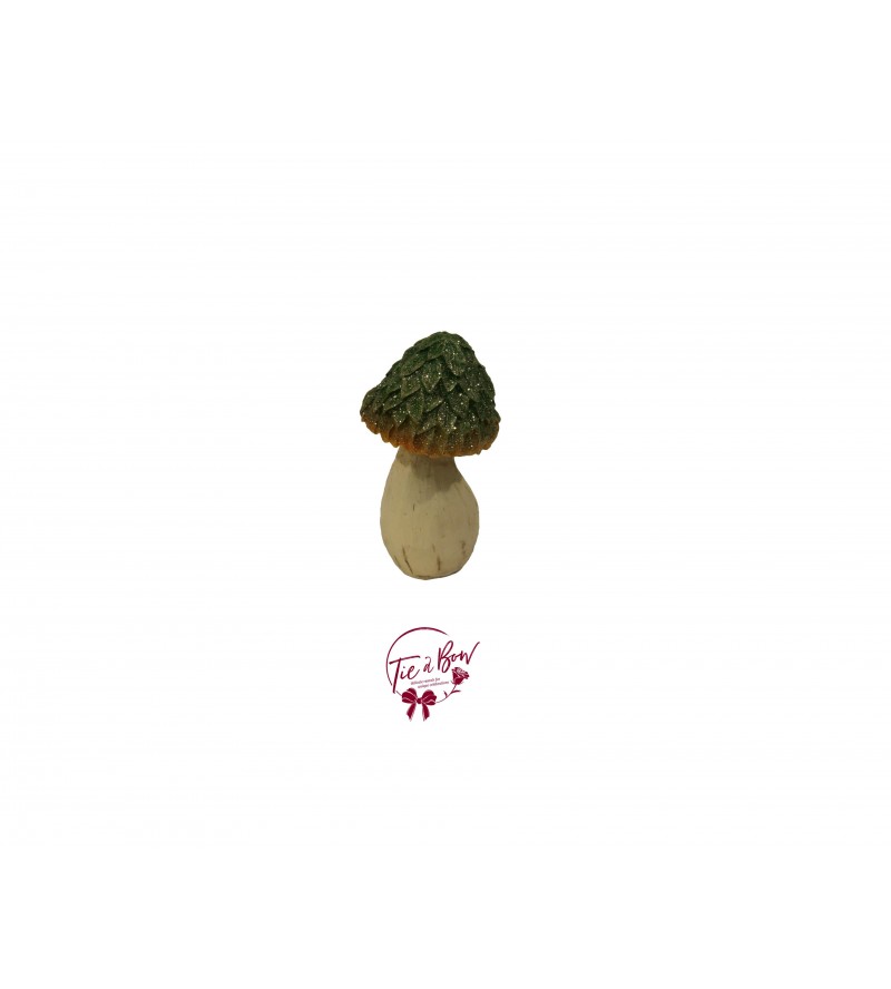 Mushroom: Small Green Glittery Mushroom  