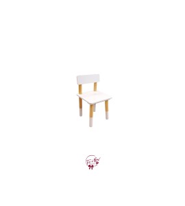 White and Light Wood Kid's Chair