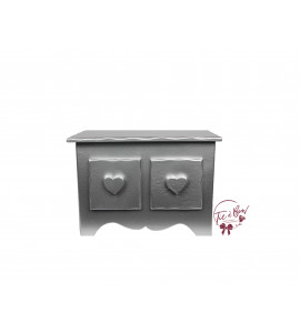 Mini Dresser With Heart Shaped Handles in Silver