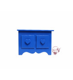 Mini Dresser With Heart Shaped Handles in Royal Blue