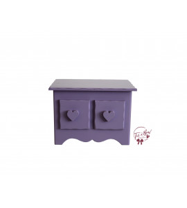 Mini Dresser With Heart Shaped Handles in Lavender 