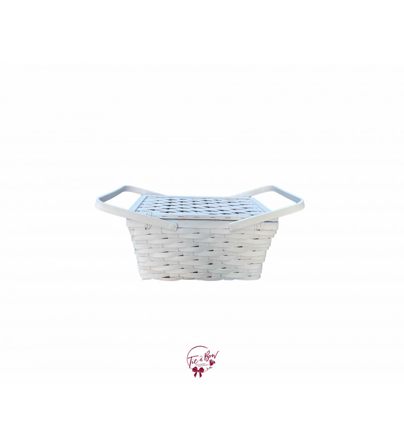 Basket: White Rectangular Basket