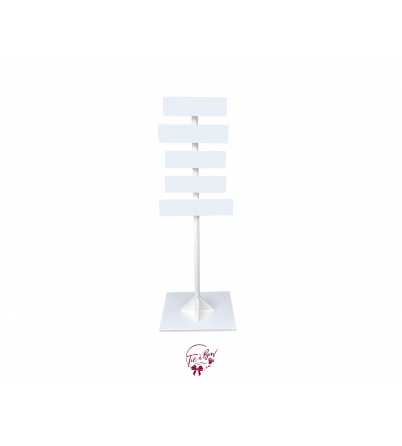 Sign Post in White with 5 Customizable Signs