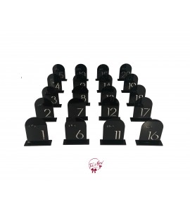 Table Number: Black Acrylic Around Top Table Number (1-20) 