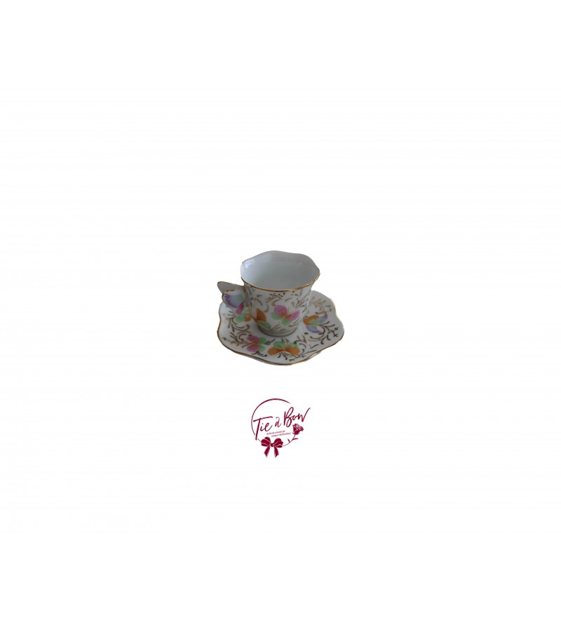 Tea Cup: Pastel Colors Mini Butterfly Tea Cup