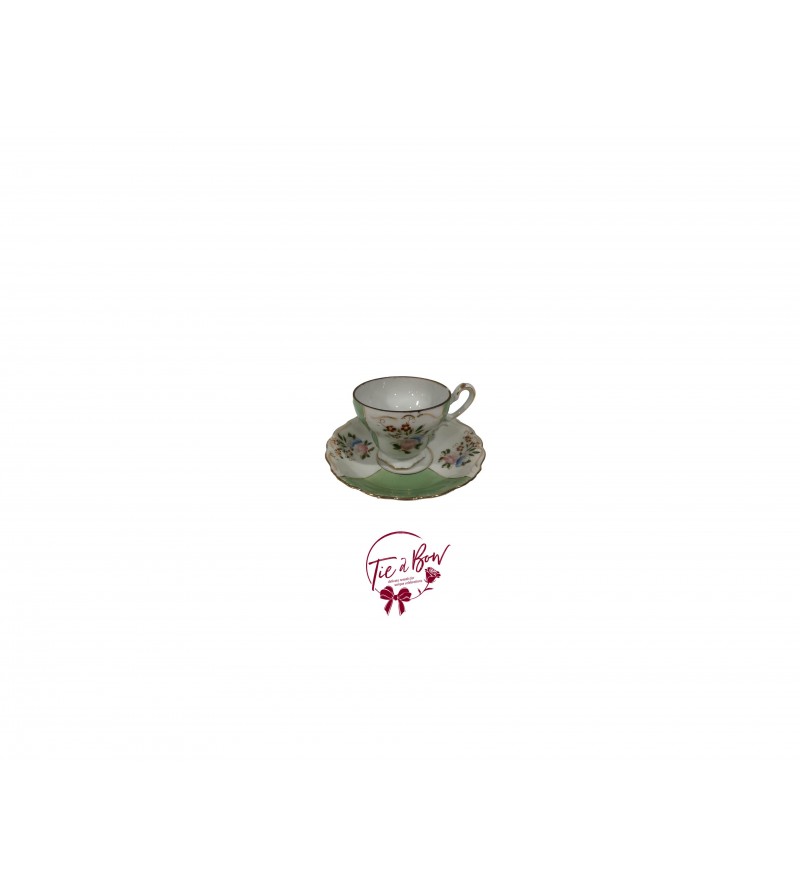 Tea Cup: Vintage Green Mini Tea Cup  