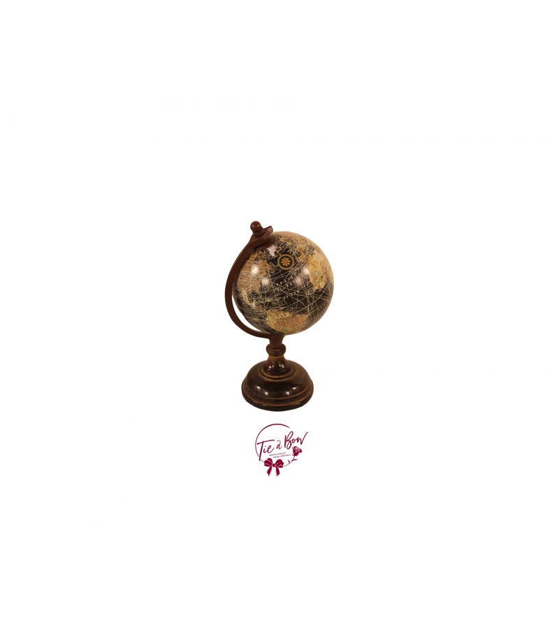 World Globe: Black Map World Globe (Small)
