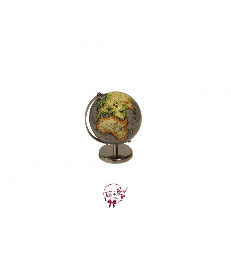 World Globe: Small Silver World Globe 