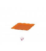Orange Ruffled Edge Square Plate 